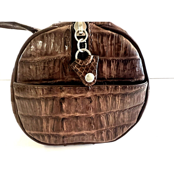 Vintage RIVER Genuine Alligator Skin Rectangular Shoulder Bag Handbag Unique - Picture 7 of 16